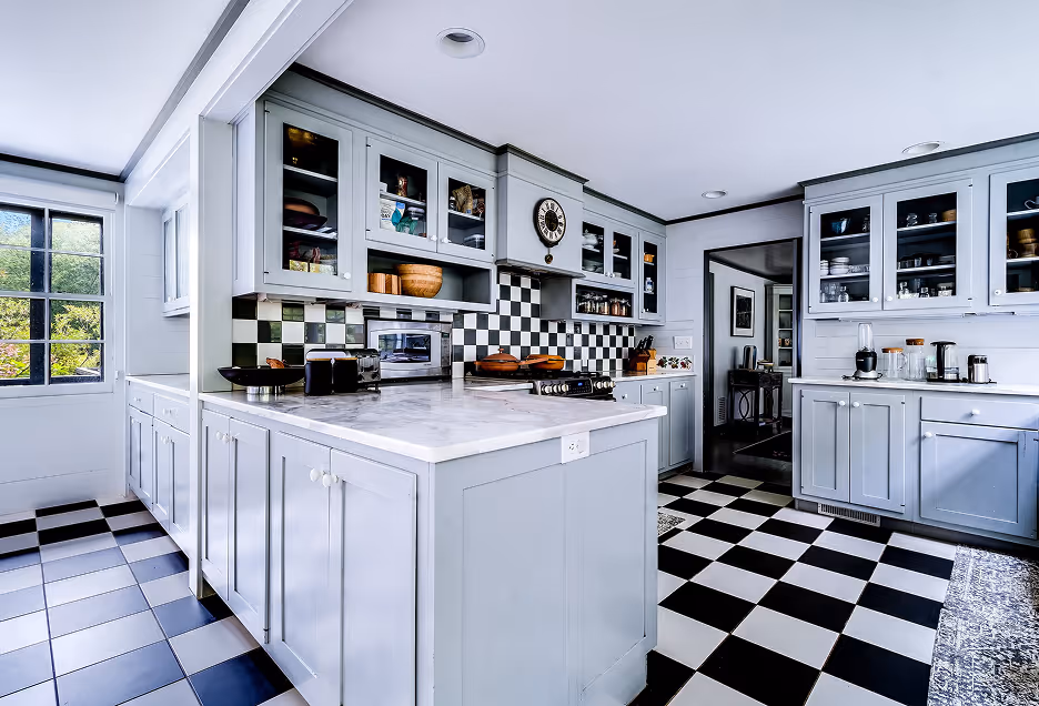 The sun-filled kitchen