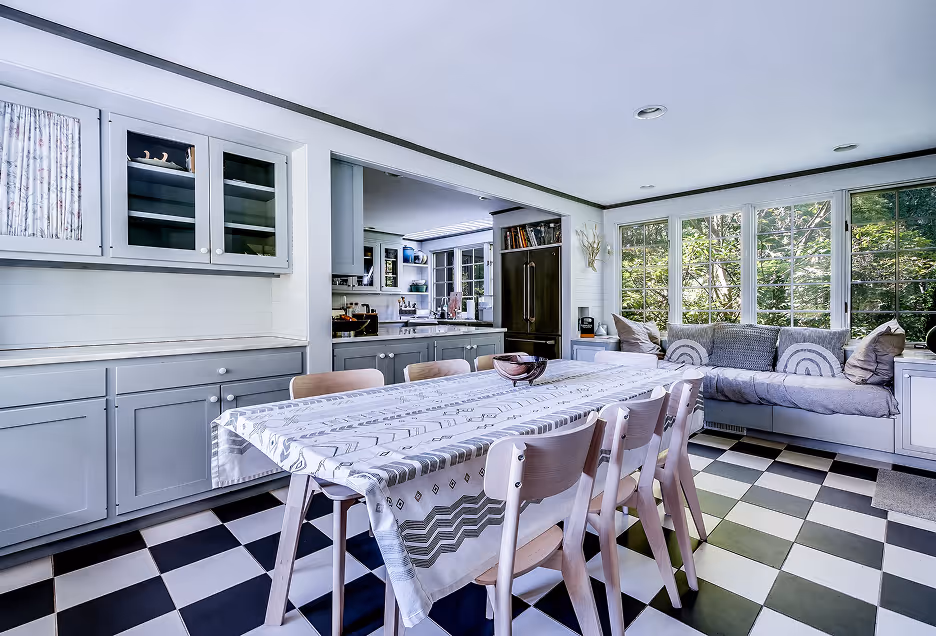 The sun-filled kitchen